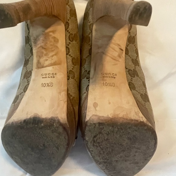 Gucci brown canvas horsebit heels - Picture 10 of 10